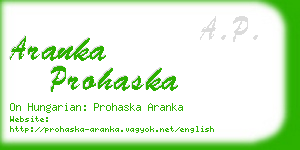 aranka prohaska business card